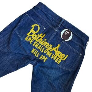 34" x 32" L Bape Champion Embroidered Denim Jeans